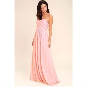 Light pink chiffon maxi dress